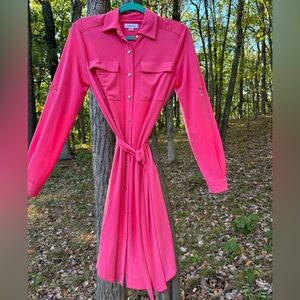 Calvin Klein “Watermelon Sugar” adjustable sleeve dress